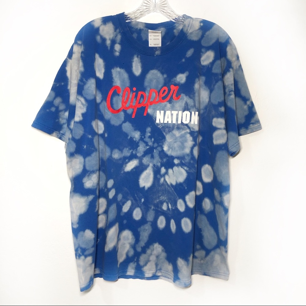 Vintage Clipper Nation Tie Dye Bleached T Shirt